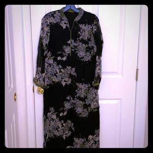 Black chiffon printed kurta
